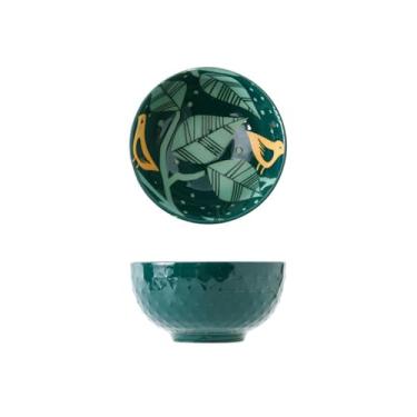 Imagem de TROSIQUANJIA Utensílios de mesa de cerâmica sob esmalte pintado à mão em estilo japonês de 12,7 cm, tigela de sobremesa criativa para restaurante, casa, tigela de arroz, tigela de alívio de 12,7 cm,