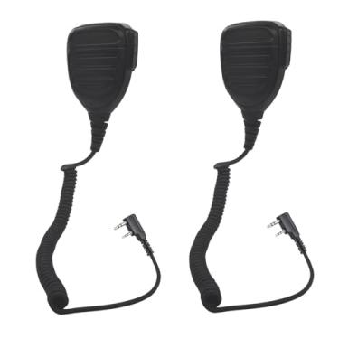 Imagem de HELETUL Microfone de alto-falante Uv5r IP56 à prova d 'água para ombro lapela mãos livres para Baofeng uv-5g uv-21r uv 17r 5rm, para Kenwood 2 pinos tk 2160, para Arcshell ar-6, para Retevis rt21 rt22