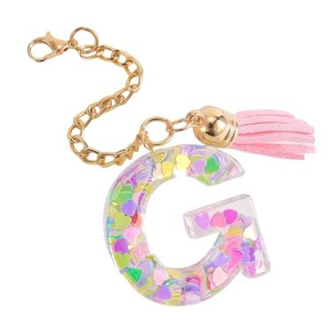 Imagem de HAPPYLIVE SHOPPING Pingente de letra para Stanley Cup, 1 peça, pingente de chaveiro rosa para mulheres, one size, Resina epóxi