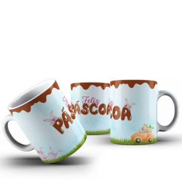 Imagem de Caneca Feliz Páscoa 325ml  Para Café Chá Chocolate Decoração - ocamelo