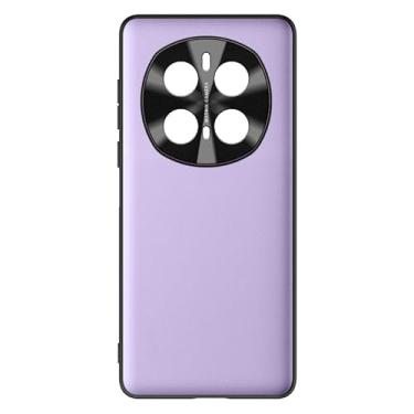 Imagem de LYJSMGZ Capa fina para Honor Magic 7 Pro/7, couro vegano líquido de alta qualidade, antiderrapante, proteção para a pele, meias de telefone, roxa, 7 Pro