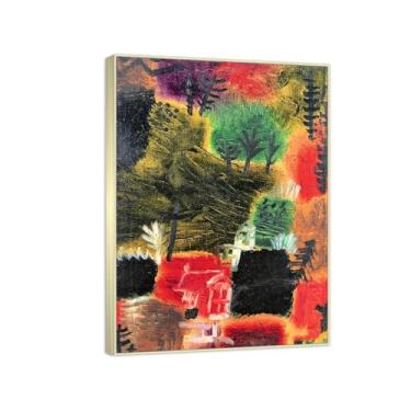 Imagem de RYLJCZ Paul Klee - Paisagem pequena - arte de parede famosa - reprodução de pinturas - pintura abstrata em tela - imagens abstratas para decoração de sala de estar 70 x 98 cm (27,6 x 38,5 pol)
