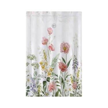 Imagem de Boho Plantas florais coloridas 1 gangue sem dispositivo capa decorativa única placa de parede elétrica vintage rosa flor selvagem folhas verdes placa frontal para decoração de banheiro country