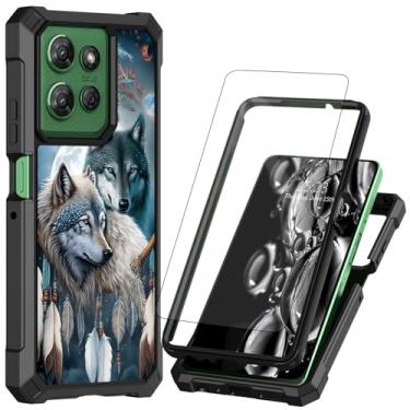 Imagem de ACWDMKH Capa para Moto G Stylus 5G 2025 com protetor de tela [vidro temperado] proteção de camada dupla à prova de choque capa de silicone amortecedor de silicone para Moto G 5G Stylus 2025, Dream