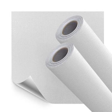 Imagem de Kit 2 Papel de Parede Adesivo Lavavel Linho Branco Fosco 10M - Open St
