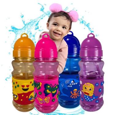 Imagem de Squeeze Infantil Garafinha Agua Plástico Bico Silicone 420ml - PDIMPOR