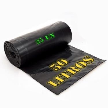 Imagem de Saco De Lixo 50 Litros Rolinho 25 Unidades Uso Pesado Reforçado Resist