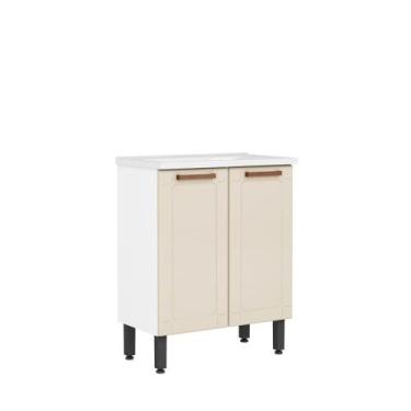 Imagem de Balcão de Aço e Cuba para Banheiro 2 Portas Natura Bertolini, Areia/Br