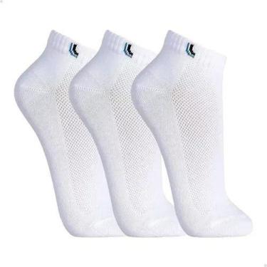 Imagem de Meia Lupo Au Walk Kit3 Cano Curto, Branco, 41 a 44