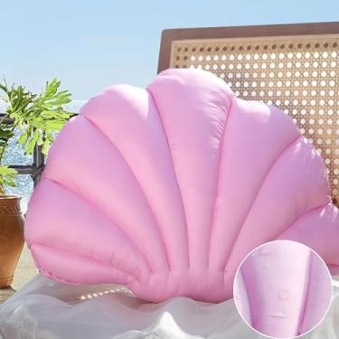 Imagem de YRXRUS Travesseiro de concha para ambientes externos, rosa claro, 43 x 33 cm, à prova d'água, para praia, pátio, móveis, sofá, varanda, sofá, decoração de casa, primavera, verão, presente ao ar livre