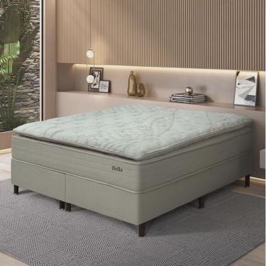 Imagem de Conjunto Colchão Mola Ensacada e Base Box Queen 73x158x198cm Bella Boucle Yescasa Nude