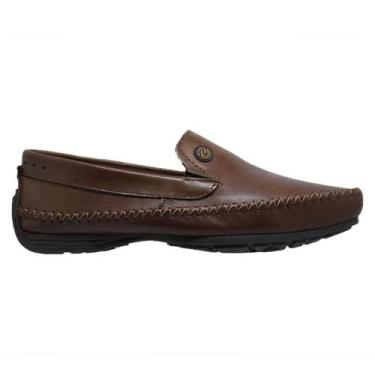 Imagem de Mocassim Masculino Pegada Sapatilha Marrom Elástico Conforto, 42
