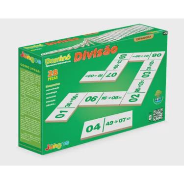 Imagem de Jogo de Dominó Operações Matemáticas - Divisão - com 28 Peças em Madeira da Junges Ref 768
