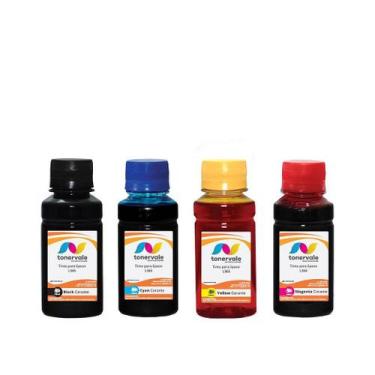 Imagem de Kit 4 Tinta Tankfull Para Impressora Epson Bulk Ink L365 T664 CMYK Cor