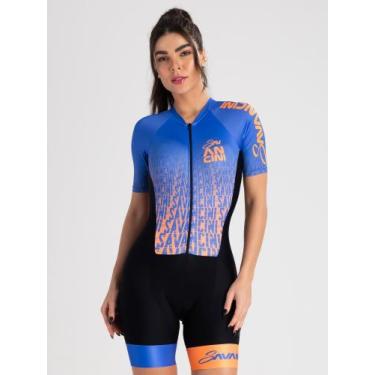 Imagem de Macaquinho De Ciclismo Feminino Savancini Infinity Ocean (3470), PP