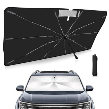 Imagem de Guarda-sol para para-brisa com ajuste personalizado VW Atlas 2018-2024 2025 Capa de carro com proteção UV dobrável, escudo de chuva de emergência e protetor de painel - Acessório automotivo durável