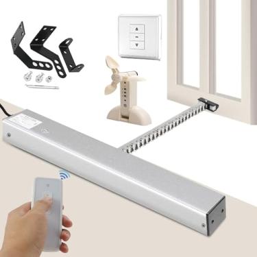 Imagem de WZYCLTT Abridor de janela automático de claraboia/teto, abridor de janela de corrente elétrica, com controle remoto + interruptor, corrente dupla + força de bloqueio de 600N, sensor de chuva com fio