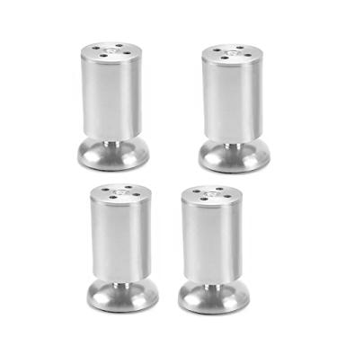 Imagem de 4 peças pernas ajustáveis para móveis, pernas ajustáveis para móveis, pernas ajustáveis de aço inoxidável para trabalho pesado pernas ajustáveis para mesa pés niveladores para móveis, prata - 15 cm