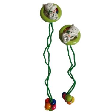 Imagem de 2 Pares Maria chiquinha Xuxa de cabelo Infantil Cachorrinho Fashion verde