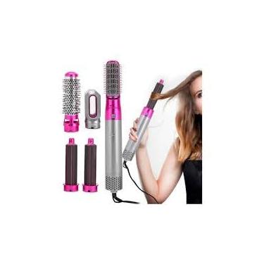 Imagem de Escova Secadora 5 Em 1 Secador Modelador Alisador Elétrico Ar Quente Pente Modelador De Cabelos