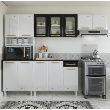 Imagem de Cozinha Completa de Aço 4 Peças Armário para Forno/Micro e Balcão Multimóveis CR20371