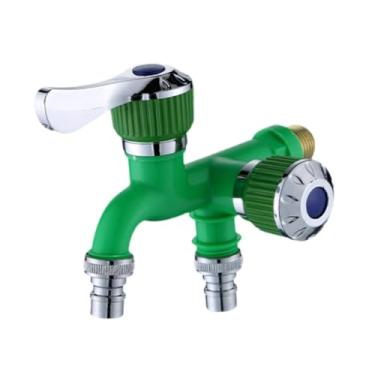 Imagem de Ｂｅｓｇａ Máquina de lavar roupa cabeça dupla fixado na parede pia bacia água dupla divisor para jardim, Verde