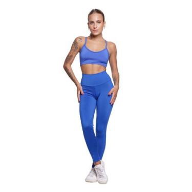Imagem de Conjunto Top Alça Fina e Calça Suplex Bella Fiore Roupa Para Academia 