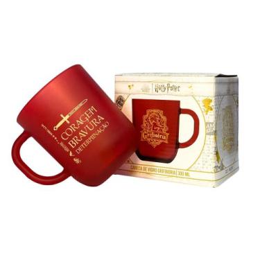 Imagem de Caneca de Vidro Harry Potter - Grifinória - Allmix, Vermelho