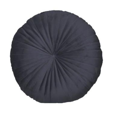 Imagem de Almofada Redonda Rendy em Veludo Várias Cores - Sem Marca, Cinza Chumb