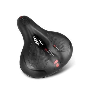 Imagem de Selim Vazado Anatômico Gel Conforto Bike MTB Fita Refletiva - Galera d
