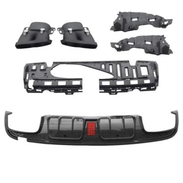 Imagem de Kit de carroceria para para-choque traseiro, difusor traseiro, spoiler compatível com Mercedes Benz C Class C205 W205 Coupe, tubo de escapamento de carro compatível com Brabus Sport Style(W205 carbon