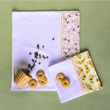 Imagem de Kit C/ 10 Un Panos De Copa Prato Barrado Pé De Galinha Com Bainha Cor 