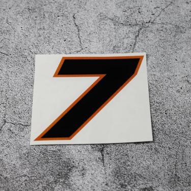 Imagem de Horayten Adesivo de carro com número personalizado para motocross Dirt Bike Capacete Auto Body Fuel Tank DIY Decalques (7, altura 10 cm)