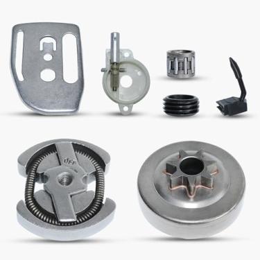 Imagem de Haishine .325-7T Kit de engrenagem de tambor de embreagem para bomba de óleo para Husqvarna 137 136 141 142 36 41 motosserra #530014949,530069342