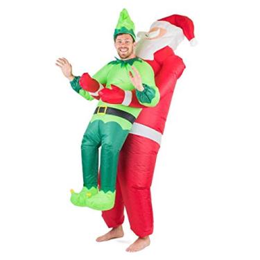 Imagem de Bodysocks Fantasia inflável de Papai Noel com elfo