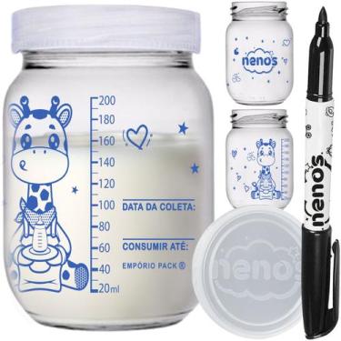 Imagem de 6 Potes Vidro Armazenar Leite Materno, Papinha (267.GIRAFA) - NENOS