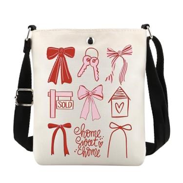 Imagem de POFULL Presente para corretor de imóveis, corretor de imóveis, corretor de imóveis, presente para agente imobiliário, bolsa tiracolo, Home Sweet