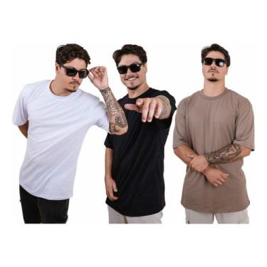 Imagem de Kit 3 Camisa Camiseta Lisa 30.1 Oversize Streetwear Rap Trap - Useclub