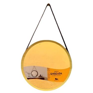 Imagem de Espelho Redondo Linha Enseada 50 x 30cm Dourado - 10302.075DO - LEÃO -