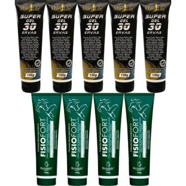 Imagem de Kit 5 Super Gel 30 Ervas 150G + 4 Pomada Fisiofort 150G - Bio Instinto