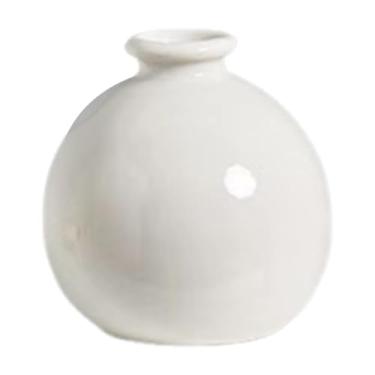 Imagem de Kuntesetty Vaso de cerâmica para plantas, vaso de flores moderno, estante pequena para livros, centro de mesa, mini arranjo de flores, decoração para casa, Branco