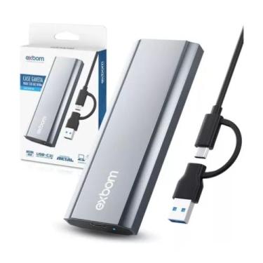 Imagem de Case Gaveta SSd M.2 Nvme 2230 a 2280 USB 3.1 e USB-C 10GB/s - Exbom