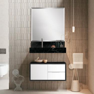 Imagem de Banheiro Armário Bancada Em Porcelanato 80Cm Grafen