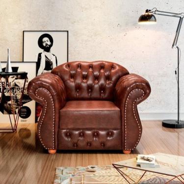 Imagem de Poltrona Chesterfield Merlô Courano Marrom Rr Decor
