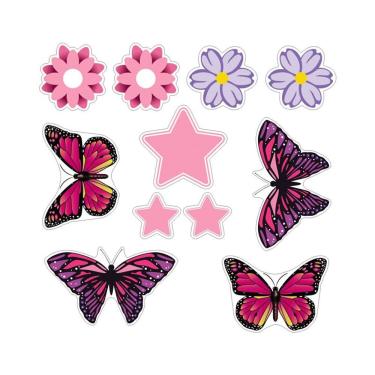 Imagem de Mini Kit Adesivo Para Capacete Borboleta Rosa