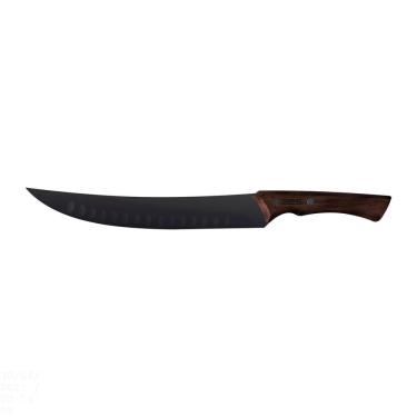 Imagem de Faca Para Carne Churrasco Black Com Lâmina Em Aço Inox Escurecido E Cabo De Madeira 10"