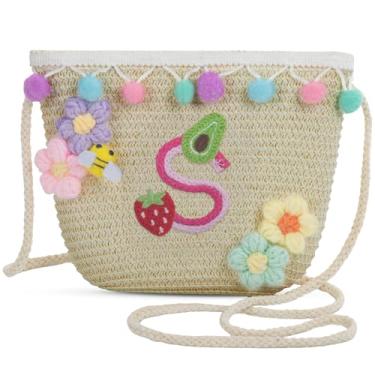 Imagem de Sacola feminina pequena de palha de palha para praia de verão 2025, bolsa de praia de palha de tecido para mulheres 2025 (P, marrom), Marrom