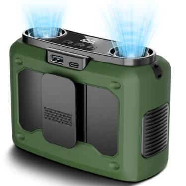 Imagem de Ventilador de cintura portátil 4 em 1, ventilador recarregável pessoal de motor duplo de 20000 mAh [máximo de 235h], cinto vestível de encaixe de 10 velocidades 22000RPM e ventilador de pescoço mãos