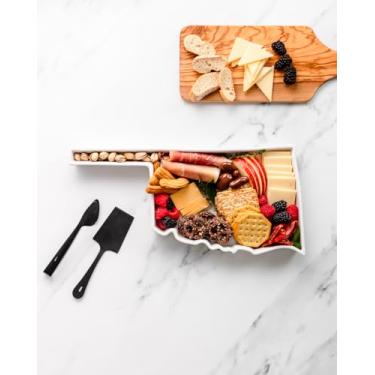 Imagem de FIFTY UNITED PLATES Assadeira em forma de Oklahoma, travessa de servir ou bandeja decorativa, charmosa, porcelana, forno, micro-ondas e lava-louças