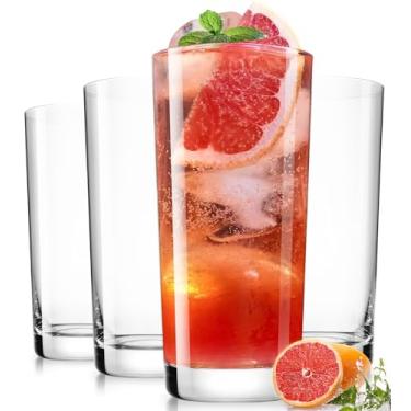 Imagem de LUNA & MANTHA Conjunto de 4 copos de bebida, copos de água de 473 ml, design de boca larga, vidro de cristal sem chumbo, conjunto de copos de coquetel, copos de vidro altos para Mojito e Tom Collins